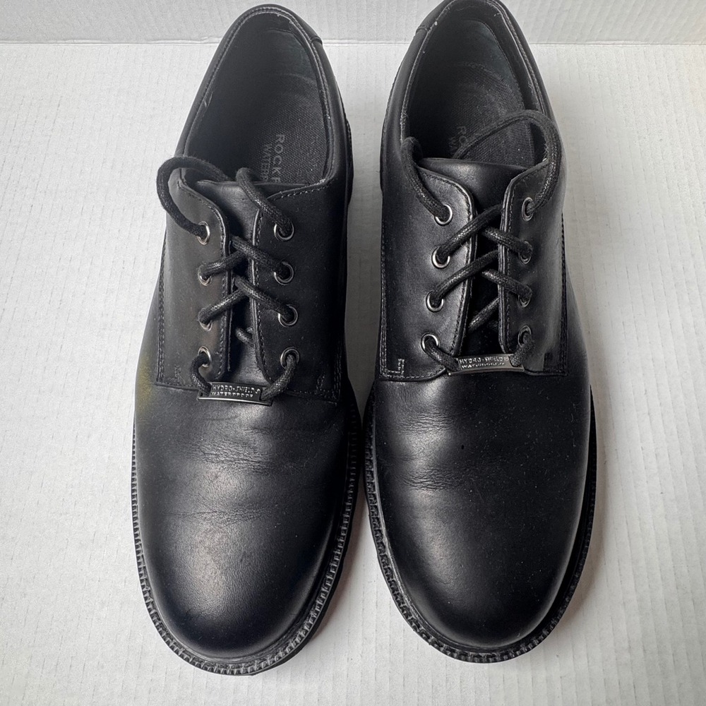 Rockport Hydro-Shield Waterproof Oxford Mens 10 Black Leather K71101 Lug Sole